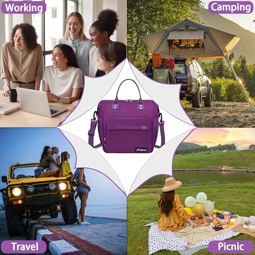 Purple Lunch Box for Women Insulated Lunch Bag Fits Bento Boxes
