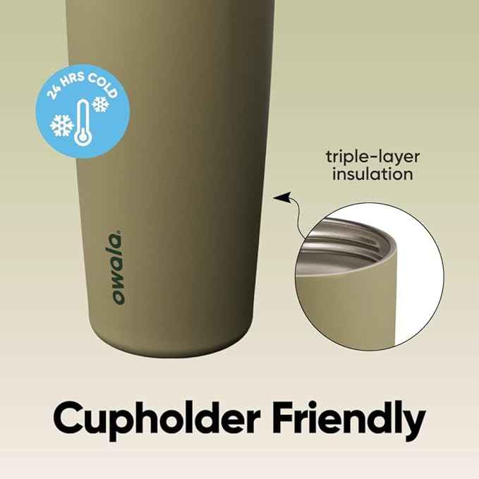 Owala FreeSip Sway Insulated Stainless Steel Water Bottle with Two-Way Spout, Built-In Straw and Bucket Handle, Made for Travel, School, and Sports, 30oz, BPA Free, Leak Proof, Off Road