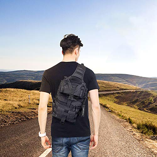 Tactical Sling Bag Pack Military Assault Rucksack Shoulder Bag Backpack Chest Pack Handbag Waterproof for Travel Hiking Camping Trekking Exploring Fishing Hunting