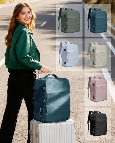 Travel Backpack Carry On for Women Man Gym Backpack with Laptop Compartment Mochila de Viaje Teacher Personal Item Backpacks Airplane Accessories Must Haves Peacock Blue