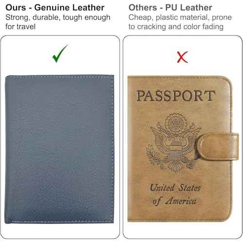Deluxe Personalized Monogrammed Grey RFID Leather Passport Wallet
