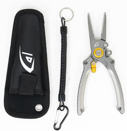 danco 2 Pack 7.5" Aluminum Fishing Side Cutters with Sheath, Fishing Line and Wire Cutter, Saltwater Safe, Fresh/Saltwater Fishing