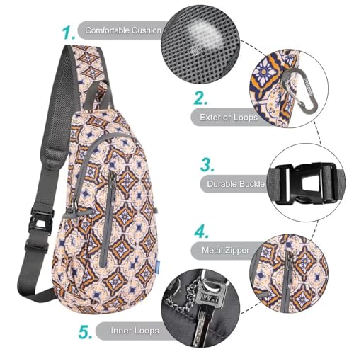Small Sling Bag Lightweight Crossbody Bag for Easter Gifts Women Men Hiking Backpack Travel Shoulder Bag Chest Daypack for Gym Work Outdoor Sports Mix