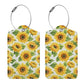Lovely Sunflower Leather Luggage Tag with Stainless Steel Ring