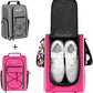 Wolt 2 Pcs Golf Shoe Bag for Travel- Zippered Shoes Carrier Bags with Ventilation & Double Outside Accessory Pocket for Socks, Tees, Golf Balls, etc. for women and men (Grey+Pink)