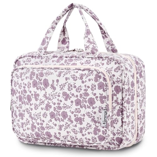 Travel Toiletry Bag for Women Large Hanging Makeup Bag Organizer Toiletries Bag for Full Size Essentials Accessories Cosmetics