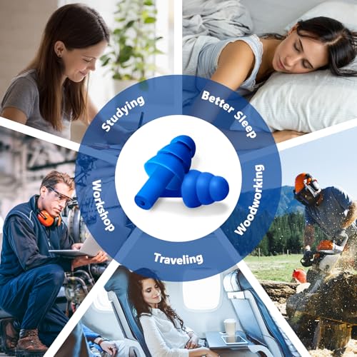 50 Pairs Reusable Silicone Ear Plugs for Sleeping Noise Cancelling (50 Count)