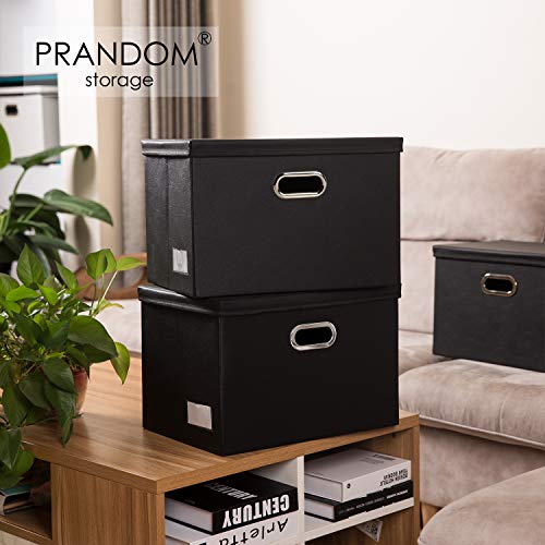 Large Foldable Storage Bins with Lids [3 (3 Count)