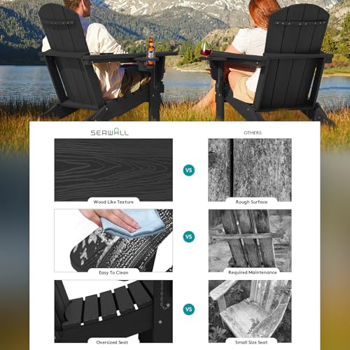 Outdoor Adirondack Chair Set of 4 with Cup Holders (4 Count)