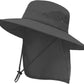 ZOORON Sun Hat for Men Women Fishing Hat with Neck Flap Wide Brim Bucket Hat UV Protection for Beach Camping Hiking