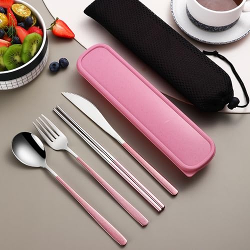 4 Piece Portable Travel Utensils Set with Case 18 (4 Count)