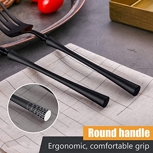 24 Piece Black Silverware Set for 6 (6 Count)