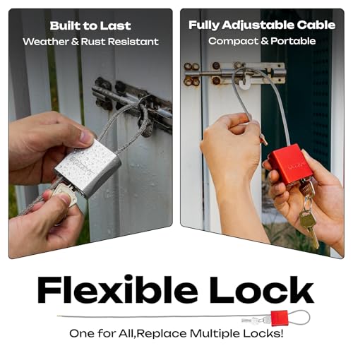 Cable Padlock with 3 Keys