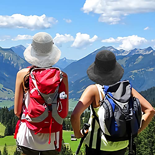 Women Summer Mesh Sun Hats Floppy Wide Brim UV Protection Fishing Hat Beach Hiking Garden Travel Lawn Work Cap Chin Strap