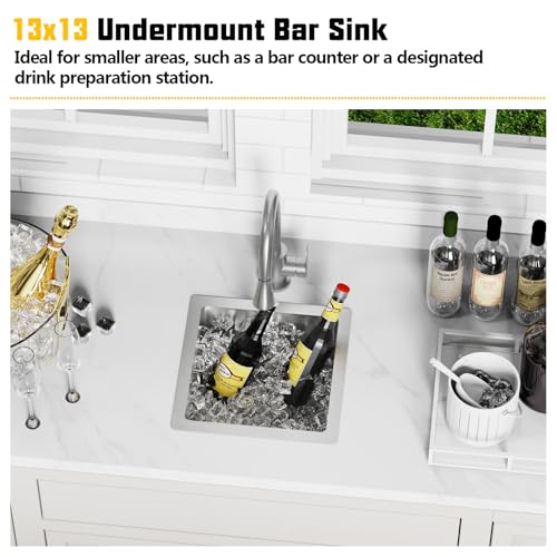 13x13In Stainless Steel Kitchen And Bar Sink