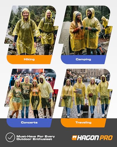 Disposable Rain Ponchos for Adults (5 Count)