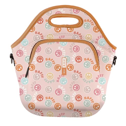 LunchTote Zippered Bag Insulated Neoprene Caddy (Mood Booster / X-Large 6.5 Quart Lunch Tote)