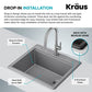 Bellucci 25 inch Granite Workstation Drop In Top Mount Single Bowl Kitchen Sink in White with Accessories