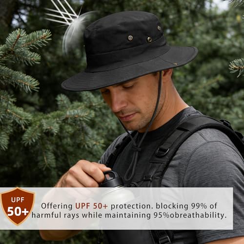Sun Hats for Men Women Safari Hat Foldable Fishing Hat UPF 50+ Bucket Hat