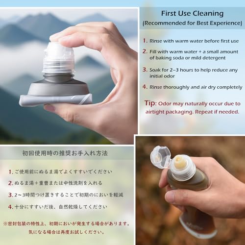 Water Bottles TPU Soft Flasks Collapsible Running Flasks for Hydration Pack Backpack Hiking Cycling (2 Count)