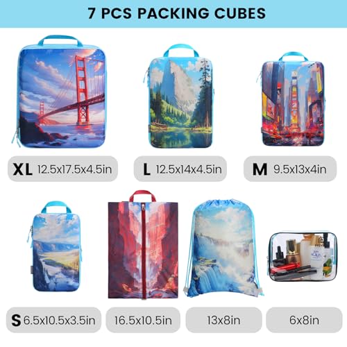 Compression Packing Cubes for Suitcases (7 Count)
