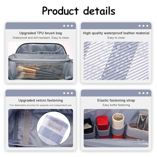 Travel Makeup Bag Organizer Cosmetic Bag (3 Count)