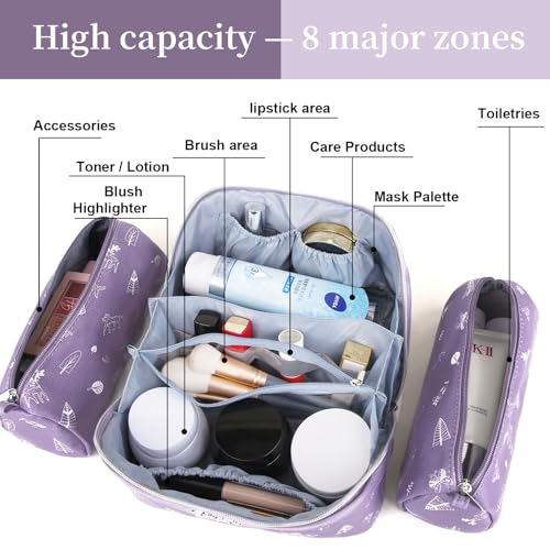 Travel Makeup Bag Cosmetic Bags for Women (3 Count)