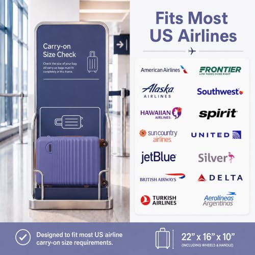 Carry On Luggage 22x14x9 Airline Approved Suitcase with Wheels