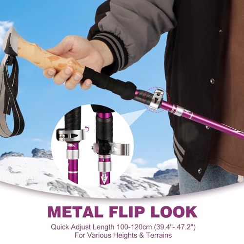 Hiking Poles Collapsible Aluminum Alloy 7075 Hiking Sticks