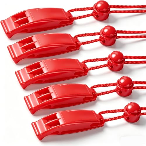 5 Pack Whistle Emergency Safety with Lanyards