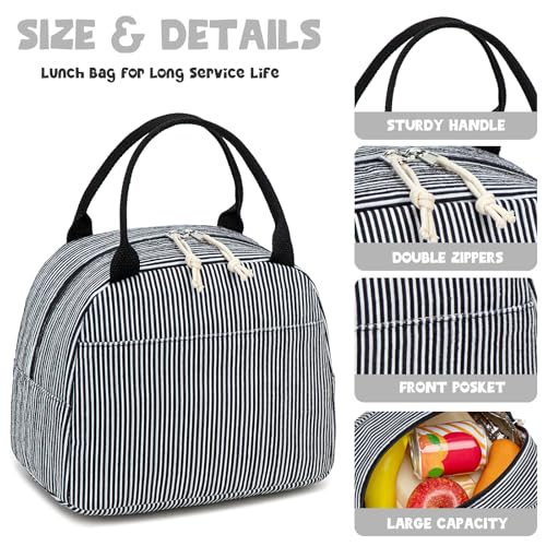 Lunch Bag for Women Men Cute Corduroy Lunch Tote Bags Reusable Insulated Lunch Box Large Capacity Reusable Insulated Cooler for Work Picnic or Travel