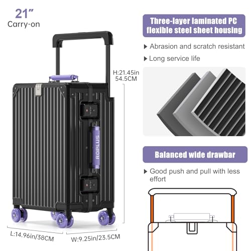 Aluminium Frame Carry on Luggage with Smooth Jelly Wheels