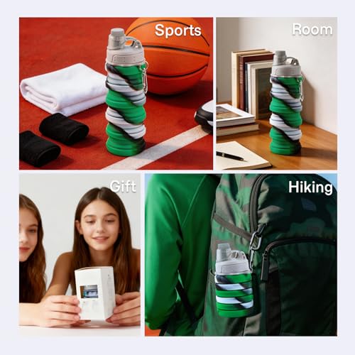 Reusable BPA Free Foldable Silicone Water Bottles for Kids
