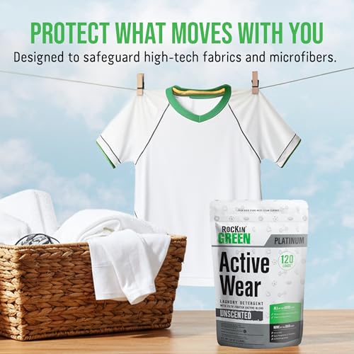 Active Wear Laundry Detergent Powder & Odor Eliminator for Sportswear & Workout Clothes (64 Ounce)