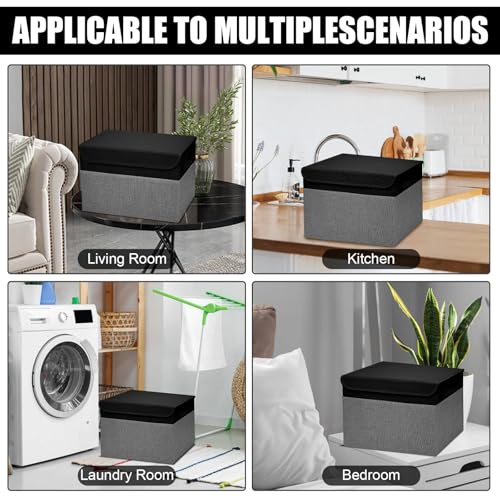 Large 42 Quarts Fabric Storage Bins with Lids [2