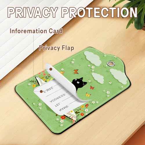 2 Pcs Cat with Book Luggage Tags for Suitcase (2 Count)