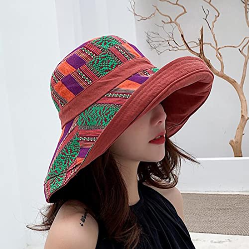 Women Summer Wide Brim Sun Hat Bucket Fishing Hats UV Protection