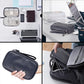 PU Leather Cable Organizer Double Layer Travel Pouch