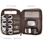 Polare Full Grain Leather Travel Cable Organizer Case Electronics Accessories Carry Bag with YKK Zippers Tech Storage Bag for Cables