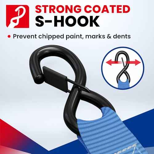 MOCA Heavy Duty Ratchet Straps Tie Down 4 Pack 1.6" x 8 ft (4 Count)