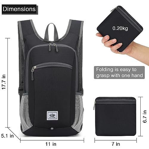 15L Lightweight Hiking Backpack Foldable Small Travel Backpack Packable Camping Backpack for Women Men