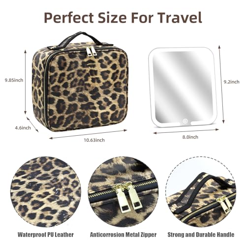 Makeup Bag with Magnetic Detachable LED Mirror