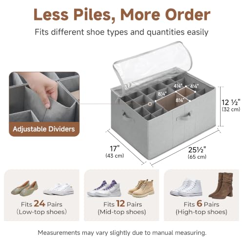 24 Pair Large Shoe Storage Box