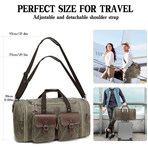 Waxed Canvas Duffle Bag for Men