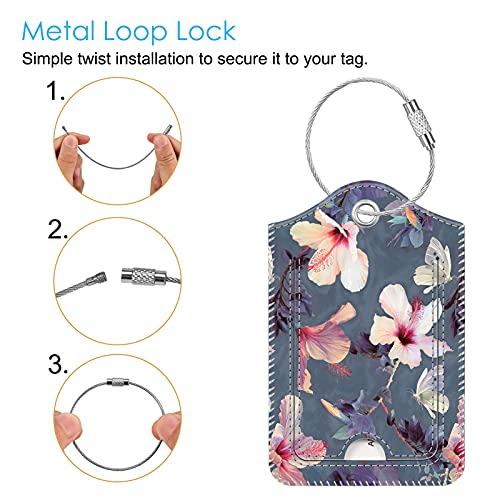 Luggage Tags Privacy Cover ID Label for Travel Bag Suitcase (2 Count)