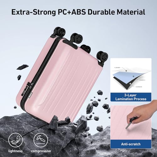 Carry on luggage 22x14x9 Airline Approved Hardshell Suitcase