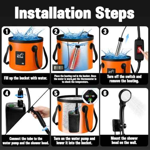 Portable Camping Shower Tent Kit with LED Lights