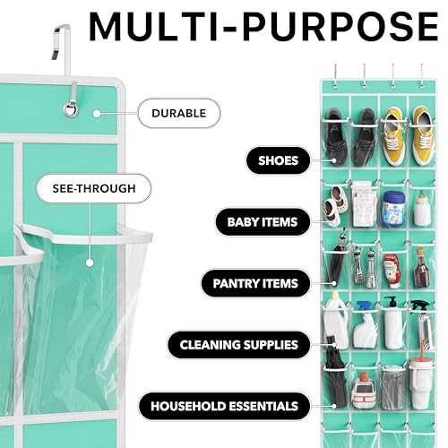 24 Pockets Clear Over the Door Shoe Organizer