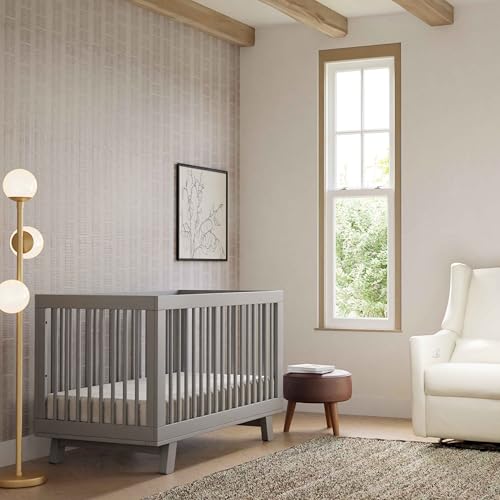 Hudson 3-in-1 Convertible Baby Crib, Grey