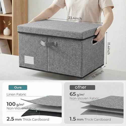 Storage Bins with Lids [3 (3 Count)